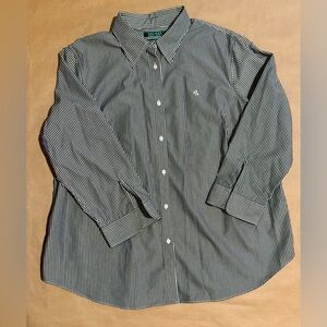 Lauren by Ralph Lauren Women's Striped Non-Iron Dress Shirt